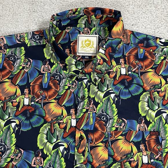 RSVLTS Shirt Mens 3XL Tom Ace Ventura Short Sleeve Movie Hawaiian Roosevelts - Picture 4 of 11